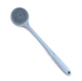 Silicone body scrubber displayed for everyday bath and shower use