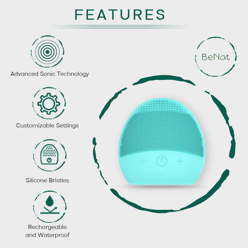 Rechargeable Silicone Facial Cleansing Brush | Adou